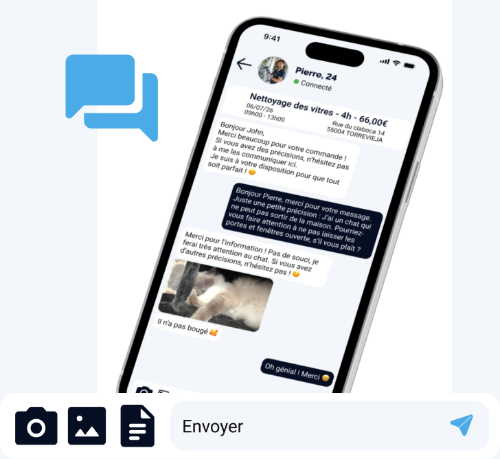 Messagerie intégrée avec votre Instaidiste