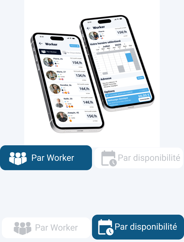 Réservation par Instaidiste ou par disponibilité